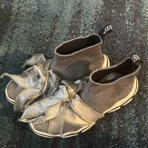 RED valentino Glam-run satin tip stretch high top sneakers